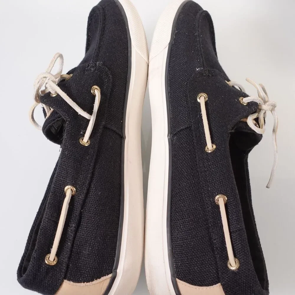 Men's Sperry SeaCycled Bahama II Baja Sneaker Black Canva Size 16 Model STS24987